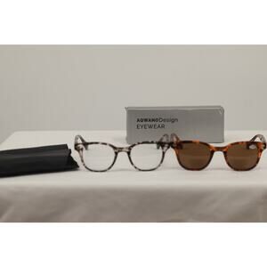 Aqwano Unisex 2 Pc Bifocal Reading Glasses Lightweight Camouflage Frame Brown